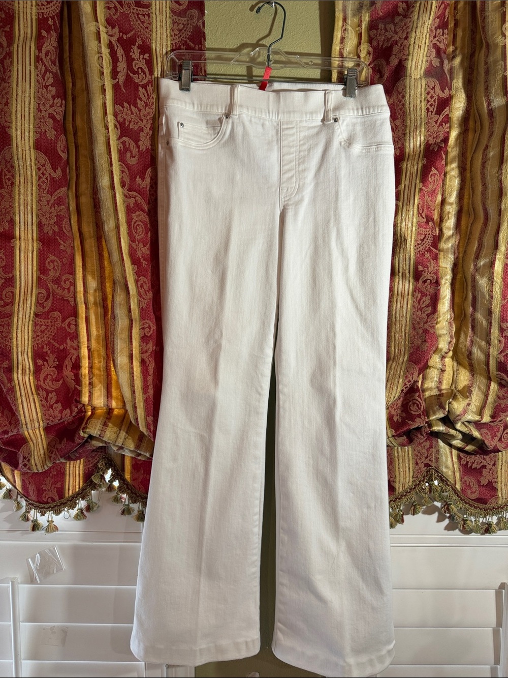 SPANX White Wide-Leg Pull-On Pants